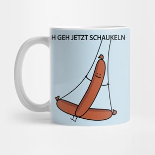 Funny sausage goes rocking Mug